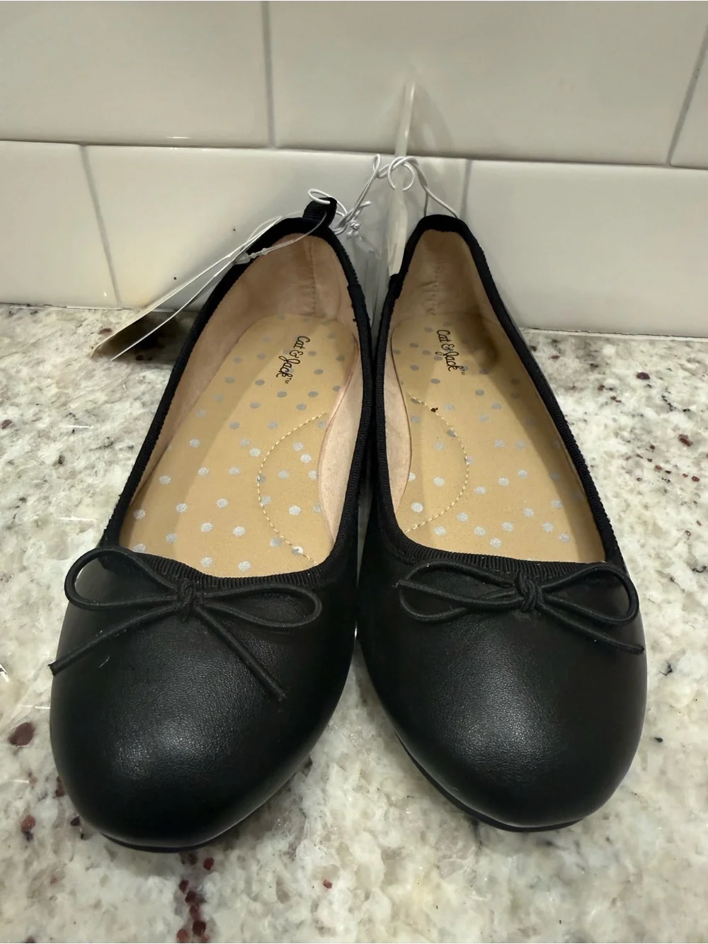 Cat & Jack Black Bow Ballet Flats Size 13 NWT